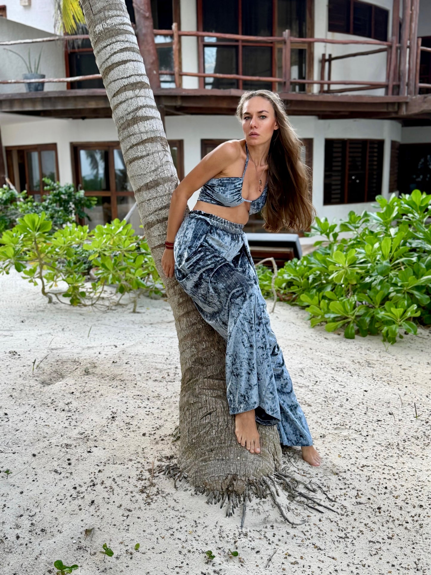 Luna Kimono Set Smokey Grey Wing Pants