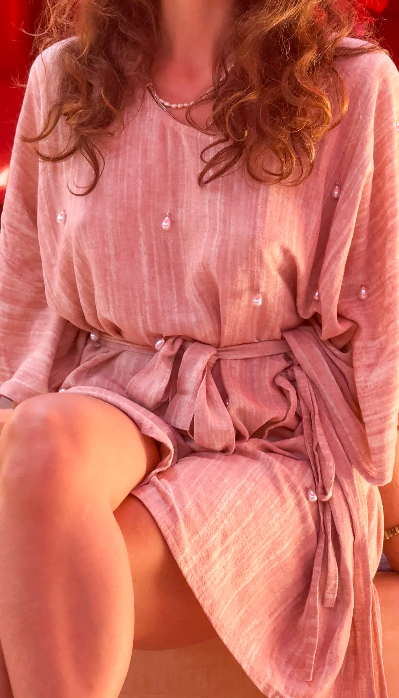 Perla Dress Linen Pearls