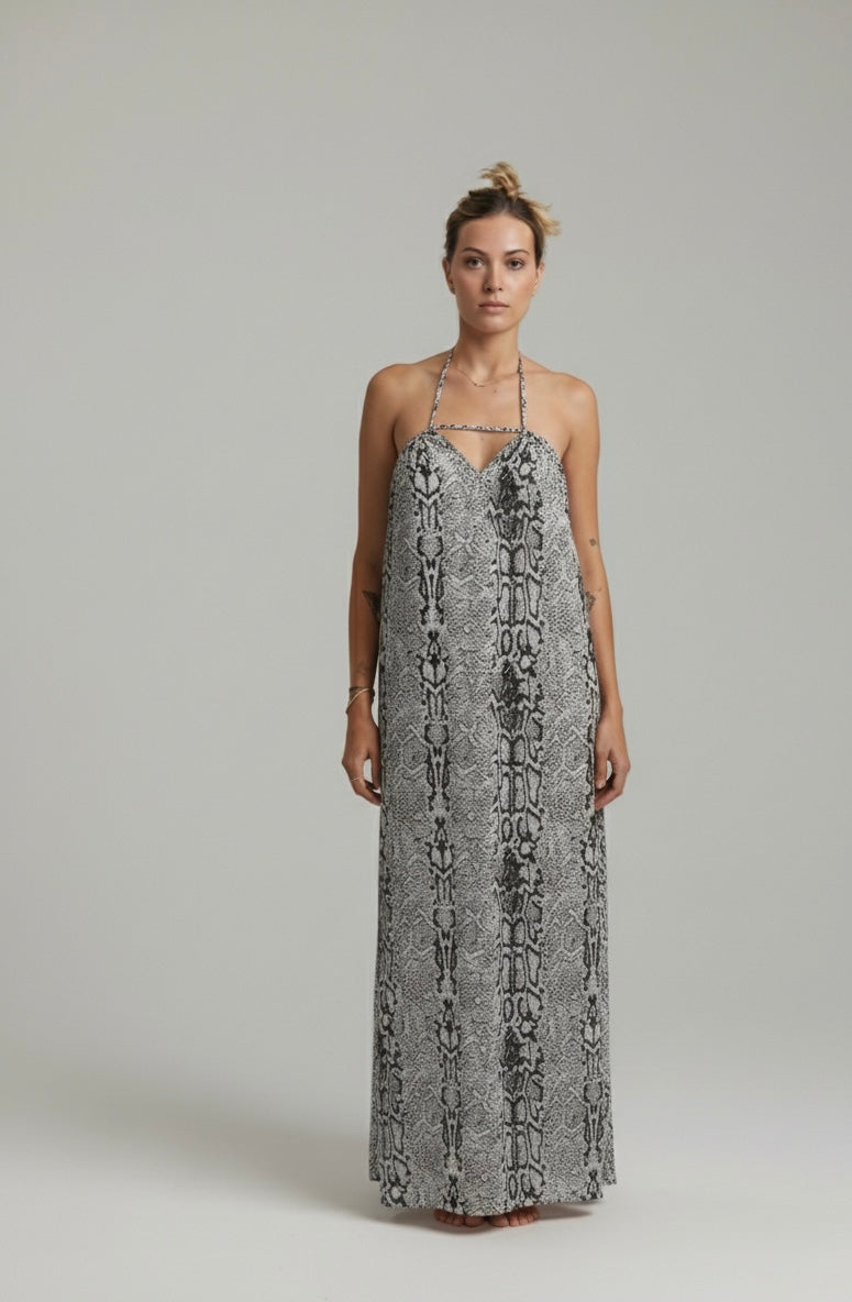 Aurea Dress Snakeskin Grey