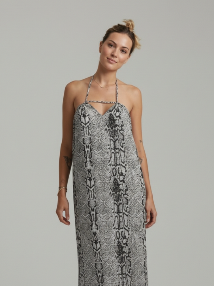 Aurea Dress Snakeskin Grey